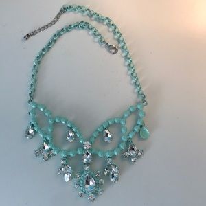 Teal Blue Forever 21 Diamond Necklace
